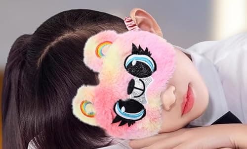 OMEIU 1 Pcs Kids Eye Masks for Sleeping, Kids Eye Mask, Colourful Unicorn Animal Soft Plush Sleeping Mask, Kids Sleeping Mask for Girls Children Travel Party Fillers (Capybara, One Size) — view 2