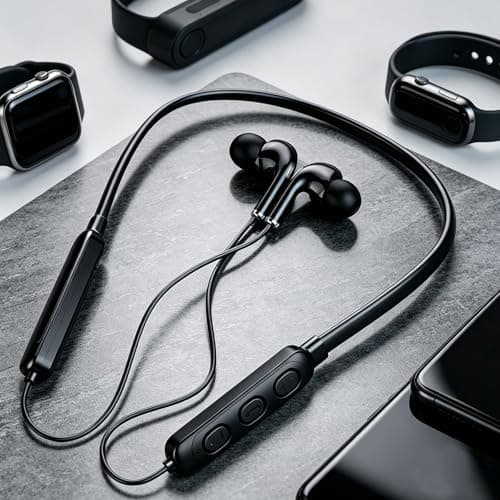 Ucfalfo Neckband Bluetooth Earphones, Neckband Earphone Wireless Bluetooth, Running Headphones IPX Waterproof Sweat Resistant Earbuds with Noise Cancelling, for Gym Cycling Home Office — view 4