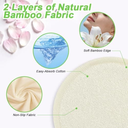 HOTUT Reusable Makeup Remover Pads,20PCS Natural Bamboo Organic Cotton — view 3