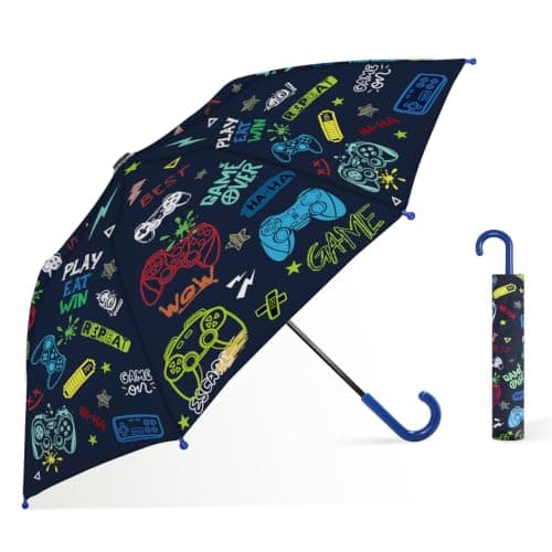 Kids Folding Stick Umbrella Kids Umbrella for Boys Girls School Outdoor
