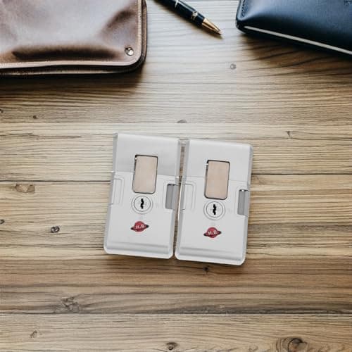 Outanaya Luggage Lock 2 Sets Abs and Zinc Alloy Silver Universal Suitcase Lock Repair Kit with Keys and Screws for Enhanced Security and Longterm Durability, for Travel and Vacation — view 5