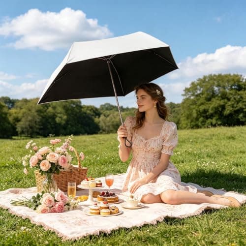 Foldable Umbrellas for Rain UPF 50+ UV Protection Rain Parasol — view 2