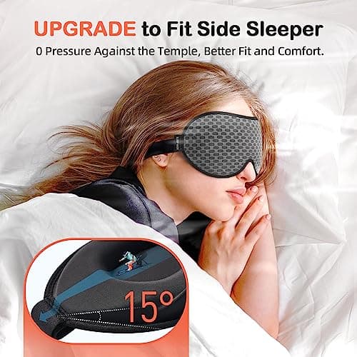 INNELO Sleep Mask 100% Blackout for Men Women, 3D Contoured Zero Pressure — view 2