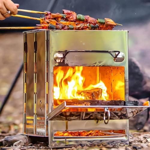 REDCAMP Camping Wood Burning Stove, Stainless Steel Portable Foldable Stove — view 5