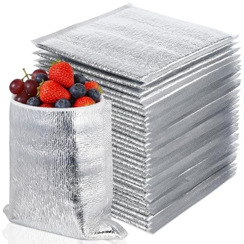 Gatuida 50pcs Aluminum Foil Insulation Bags Thick Disposable Food Fresh-keeping Pouches for Picnic Lunch Travel Camping Thermal Heat and Cold Preservation