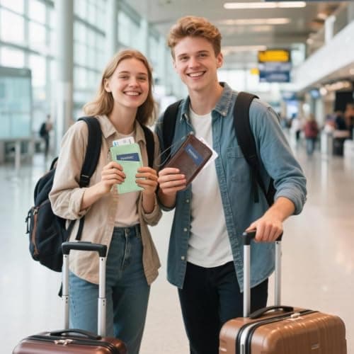 Apradas Family Passport Holder Travel Wallet Green - RFID PU Leather Travel Document Holder for Men Women - Large Capacity Passport Wallet with Cards ID Window Ticket Slots (Green) — view 2
