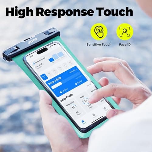 JOTO Waterproof Phone Pouch Cellphone Dry Bag Case for iPhone 17 Air 16 15 14 13 12 Pro Plus Max XR X 8 7 6S SE, Galaxy S23 S22 S22+ S21 up to 7" -Green — view 6