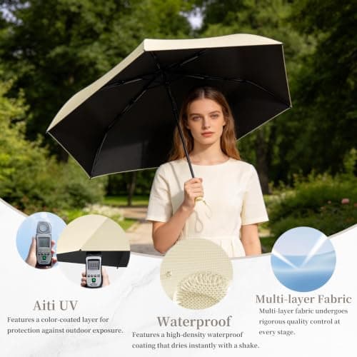 Mini Compact Travel Folding Carbon Umbrella With Micro Handle — view 6