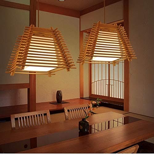 GHBSDNEPP Chinese Style Retro Trapezoid Bamboo Light Led Single Head Lamp Creative Tea Bar Ceiling Light Adjustable Kitchen Chandelier — view 2