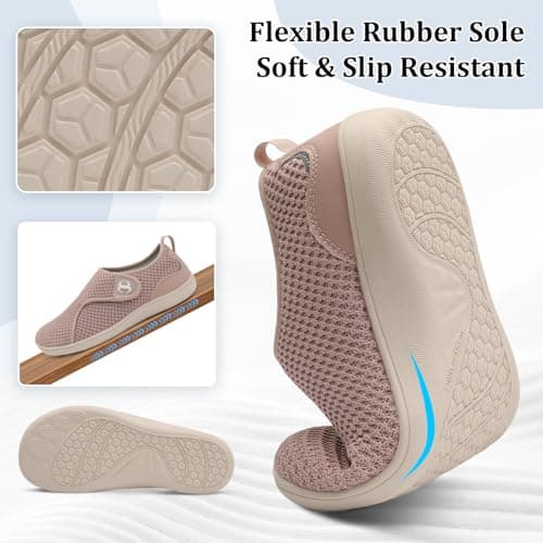 JOINFREE Womens Flat Shoes Wide Fit Barefoot Walking Comfort Dusty Pink — view 4