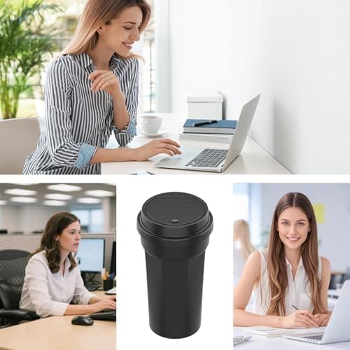 Car Trash Can Cup Holder - Portable Garbage Bin For Vehicle, Multi-Function Organizer | Spill Proof Waste Container, Compact Travel Accessory, Mini Interior Trash Holder, Auto Storage With Lid — view 4