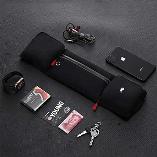 simptech Running Belt Bag with Foldable Water Bottle Holder(Bottles NOT Included), No Bounce Large Pocket Water Resistant Fanny Waist Pack, Hydration Running Phone Holder for Men and Women — view 2