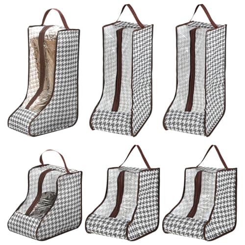 6Pcs Boot Storage,Portable Short 28cm and Tall 48cm Boots Organizer, Waterproof Clear Shoe Dust Proof Bag Boots Protector Bag Shoe Sleeves for Travel