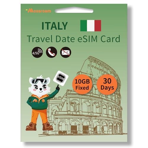 Italy eSIM Card – Prepaid Data Plans | 10 GB Fixed Data,30 Days | High-Speed 4G LTE | Ideal for Travelers