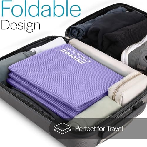 Core Balance Foldable Travel Yoga Mat, Purple — view 3
