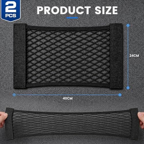 HAKACC 2 Pack Car Boot Organiser, Car Accessories, Elastic Mesh Storage Net — view 6
