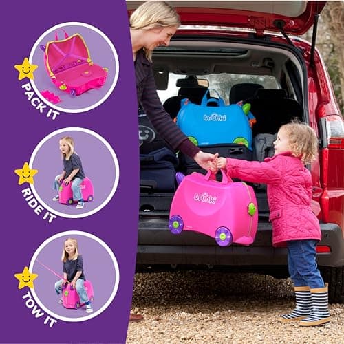 Trunki Children’s Ride-On Suitcase and Kid's Hand Luggage | Ideal 3 Year Old Girl Gift : Trixie (Pink) — view 4