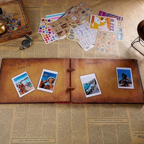 Our Adventure Book Scrapbook Photo Album with 80 Pages 11.6 x 7.5 inch Inch Embossed Words Hard Cover Travel Scrapbook, Memory Book For Anniversary Wedding, Valentines' gifts, Easter Bonus — view 3