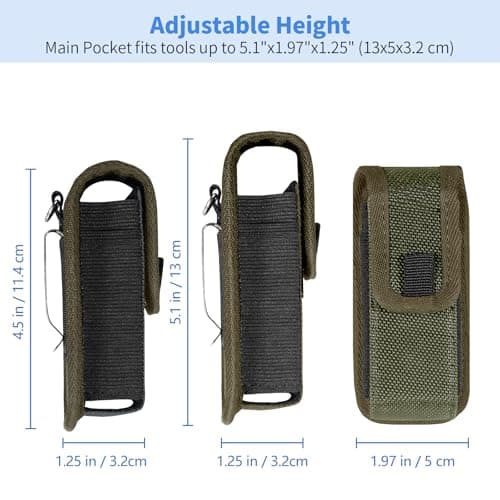 KENOBEE Multitool Sheath EDC Pouch, Utility Tactical Waist Pack, Army Green — view 3