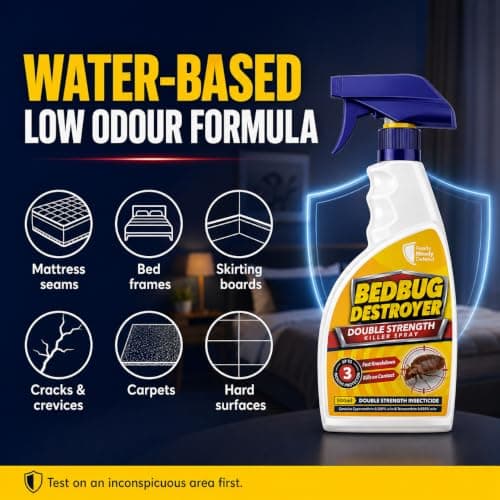 Bed Bug Killer Spray - Double Strength Cypermethrin & Tetramethrin Formula, Kills Adult Bed Bugs, Eggs and Nymphs. Suitable For Mattresses, Bed Frames, Carpets, Cracks, Crevices and Surfaces - 500ml — view 6