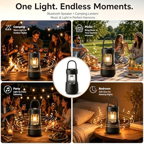Camping Lantern with Bluetooth Speaker, 4000mAh Camping Lights Rechargeable — view 5
