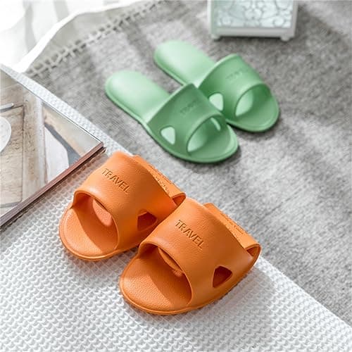 Cliont Travel Slippers Foldable Shower Slipper,Shower Slippers for Women Men,Anti-Slip Orange — view 4