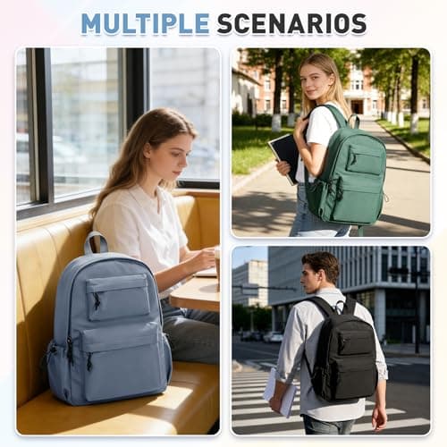 HYC00 School Backpack for Teens Secondary School Bag Girls Boys College Backpack Water Resistant 15.6” Laptop Backpacks for Women Men Anti Theft Rucksack Bags Work Bookbag Student Casual Daypack,Black — view 2