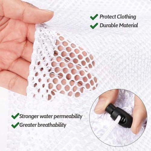 2 Packs Laundry Mesh Bags, Drawstring Net Laundry Bag for Washing Machine, Mesh Wash Bags, Heavy Duty Dirty Clothes Washing Machine Bag, Travel Washing Bag for Cloths Blouse Underwear(50x60/60x80cm) — view 4