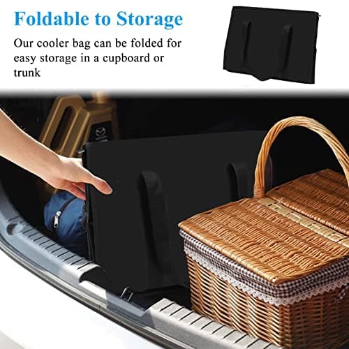 Beautyshow Soft Cooler Bag, 40L Large Cool Bag, Grocery Shopping Bags, Picnic Bag, Thermal Food Delivery Bag, Insulated Bag, Cooling Bag for Camping BBQ Shopping Fishing Family Outdoor Travel — view 5
