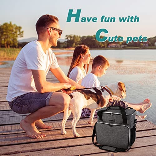 BAGLHER Dog Travel Bag, Pet Travel Bag (ALL Pet Travel Supplies), With 2 Pet Food Containers and 2 Collapsible Silicone Bowls; Essential Kits for Pet Travel Grey — view 6
