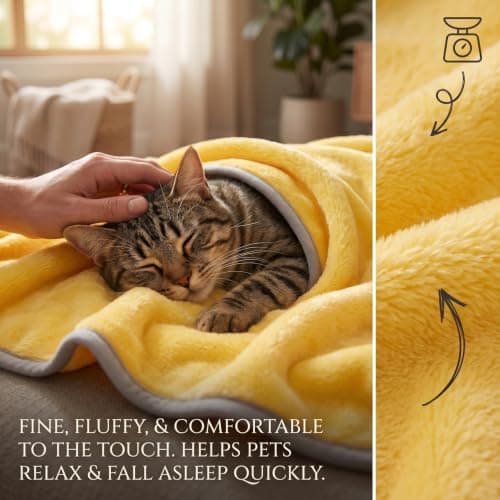 Calming Yellow Dog Blanket, Soft, 28X20In, Calming Blanket For Dogs — view 4