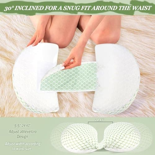 SHENGRUI U‑Shaped Full‑Body Maternity Support Pillow, Ergonomic Cushion for Back, Hip and Leg Relief for Expectant Mothers, Detachable Washable Velvet Pillowcase for Night‑Time Sleep — view 4