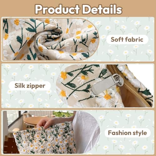 3PCS Cosmetic Bags Portable Multifunctional Travel Canvas Makeup Bag Set — view 3