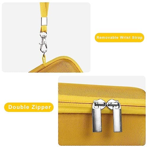 Canboc Carrying Travel Case for Kodak PIXPRO WPZ2 Rugged Waterproof Digital Camera, Underwater Photography Camera Bag, Zipper Mesh Pocket fits USB Cable, Battery, Adapter, Yellow (Case Only) — view 6