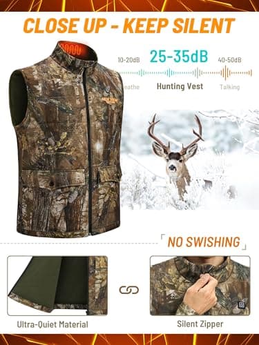 NEW VIEW Heated Hunting Vest for Men with 10000mAh Battery Pack, Camo Heated Vest for Hunting, Fishing, Winter, Outdoor — view 6