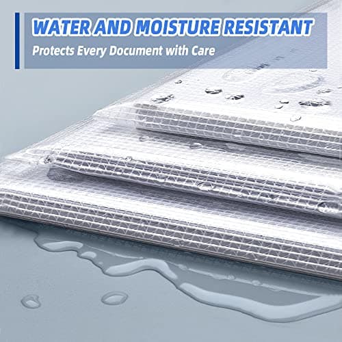 A4 Plastic Wallets 12 Pcs Zip Lock Bags Document Wallet File Folders Plastic Pockets with Zipper for School Office Homework Travel,Puzzles Cosmetics Cross Stitch and Games Storage — view 5