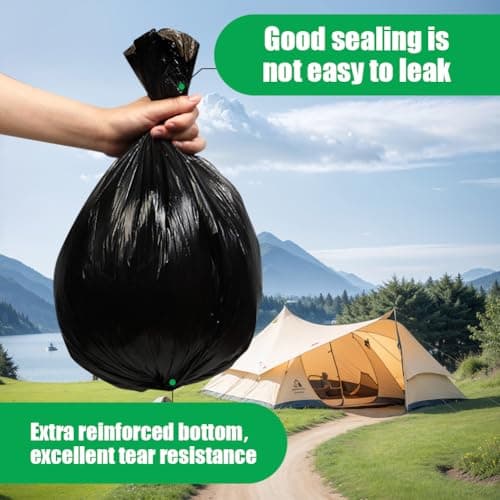 Flintronic Camping Toilet Bags, 60 PCS (3 Roll) Camping Toilet Liner Bags, Portable Toilet Bags, Waterproof Camp Trash Bags for Camping, Hiking, Travel, Kitchen, Home — view 6