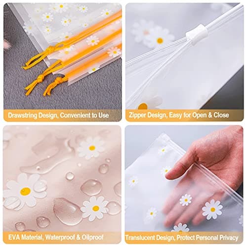 10 Travel Storage Bags, Reusable Ziplock Bags for Clothes Plastic Drawstring Shoe Storage Pouch, Waterproof Luggage Organizer Bags for Cloth Shoe Underwear Travel Accessories — view 3