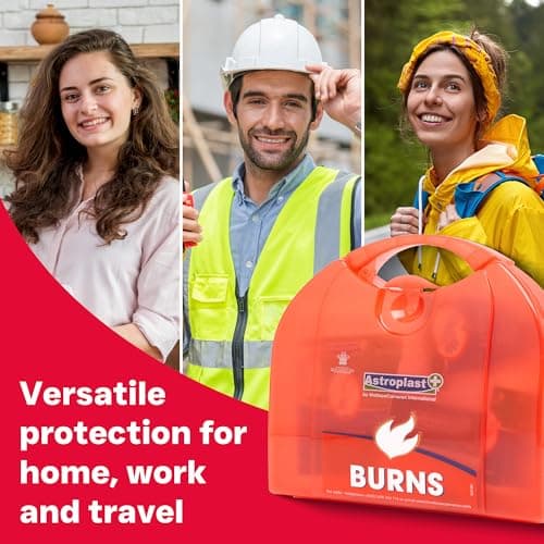 Astroplast First Aid Burns Dispenser in Compact Red Piccolo Box - Refillable First Aid Kit with Burn Gel, Gloves and Burn Dressings - Essential Medical Equipment for Home, Workplace, or Car — view 3