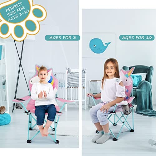Meng Jiaran Kids Unicorn Folding Camping Chair Oxford Cloth with Cup Holder — view 4