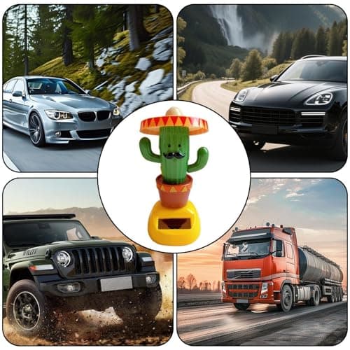 Car Dashboard Ornament – Solar Powered Rocking Cactus Doll | Cartoon Funny Auto Decoration – Unisex Toy Figure For SUV Truck Sedan – Road Trip Travel Birthday Car Interior Accessory — view 4