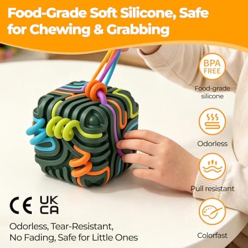 Silicone Sensory Activity Cube, Montessori 3D Maze Travel Toy Stress Relief — view 2