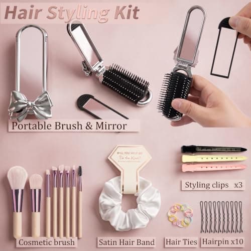YouxuanAio Women's Emergency Kit for Weddings ，Wedding Survival Set with Makeup Bag,36 Pc Wedding Essential Items for Brides Daily. (White) — view 4