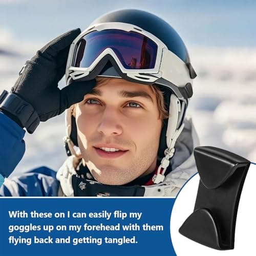 Furtryvl 4 Pieces Goggle Clip, Winter Sports Goggle Clip, Adhesive Ski Helmet Goggle Clip Replacement Goggle Clip, Goggle Grip Quick Release Goggle Clips for Ski/Snowboard Helmets to Fix Goggles — view 3