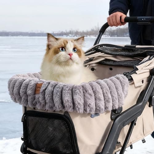 Dog Stroller Cushion Plush Warm Washable Mat — view 3