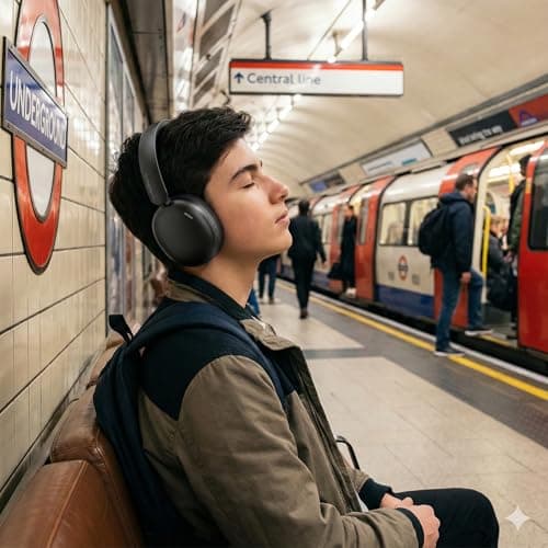 Sumvision Wave BX Headphones Wireless And Wired Bluetooth Headphones Over Ear Wireless Headset With Clear Voice Capture Active Noise Cancelling Microphone USB C,Deep Bass,Stereo Sound,40hrs Playtime — view 6