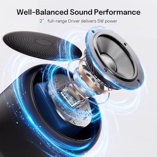 Bobtot Portable Bluetooth Speakers with Strap Mini Speaker, Black — view 2
