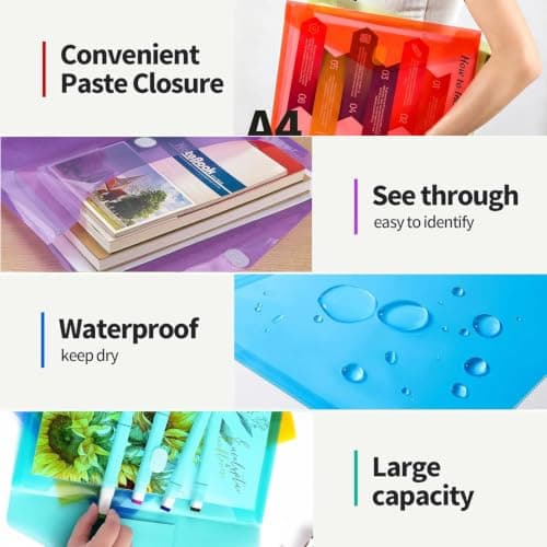 MIUTME A4 Plastic Wallets,10PCS Documents Popper Wallet File Folders — view 3