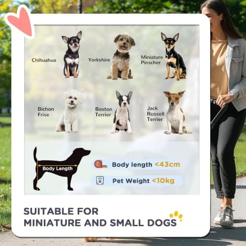 PawHut Dog Stroller with Reversible Handle for Small Dogs Light Brown — view 4