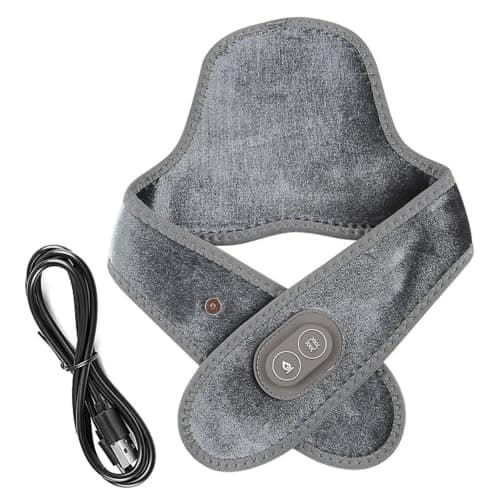 Heated Neck Wrap, USB Powered Electric Massager with 3 Temperatures, Wireless Neck Warmer - for Muscle Relaxation Shoulders Home Office Travel Winter, Gray